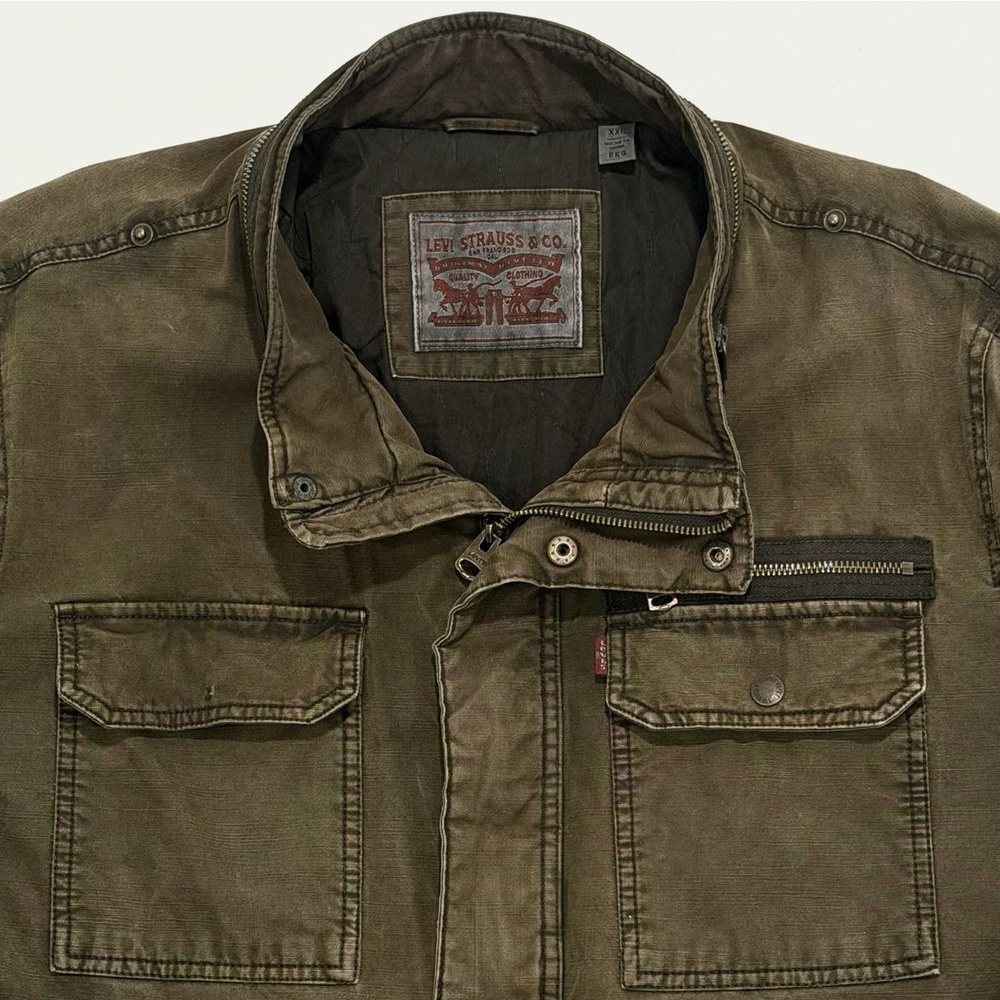 Levi Strauss & Co Olive Green Canvas Field Jacket Men’s 2XL Military Style